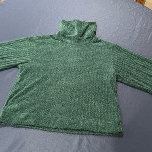 Bluish, green fuzzy sweater